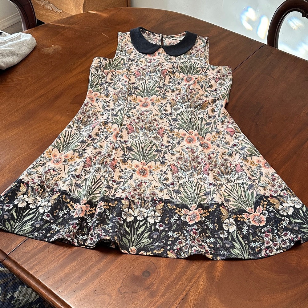 LC Lauren Conrad Floral Dress with Navy Collar